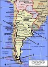 Kaart van Argentinie en Chili